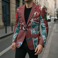 Personalized Portugal Football Blazer Selecao das Quinas Rooster Mascot Ornate Marble Swirl