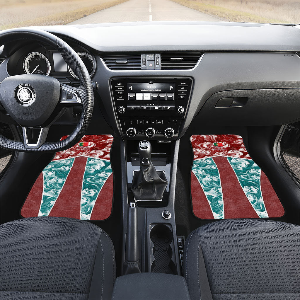 Portugal Football Car Mats Selecao das Quinas Rooster Mascot Ornate Marble Swirl