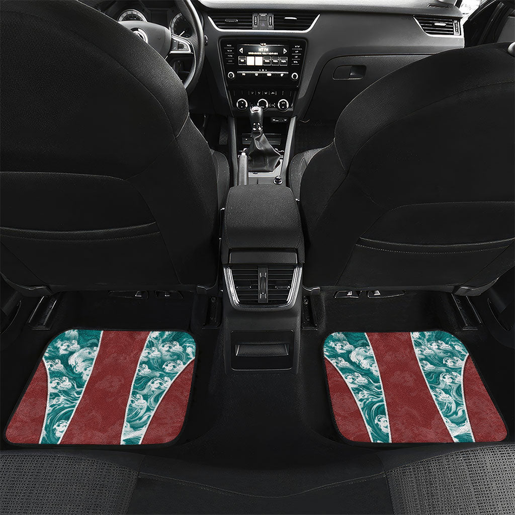 Portugal Football Car Mats Selecao das Quinas Rooster Mascot Ornate Marble Swirl