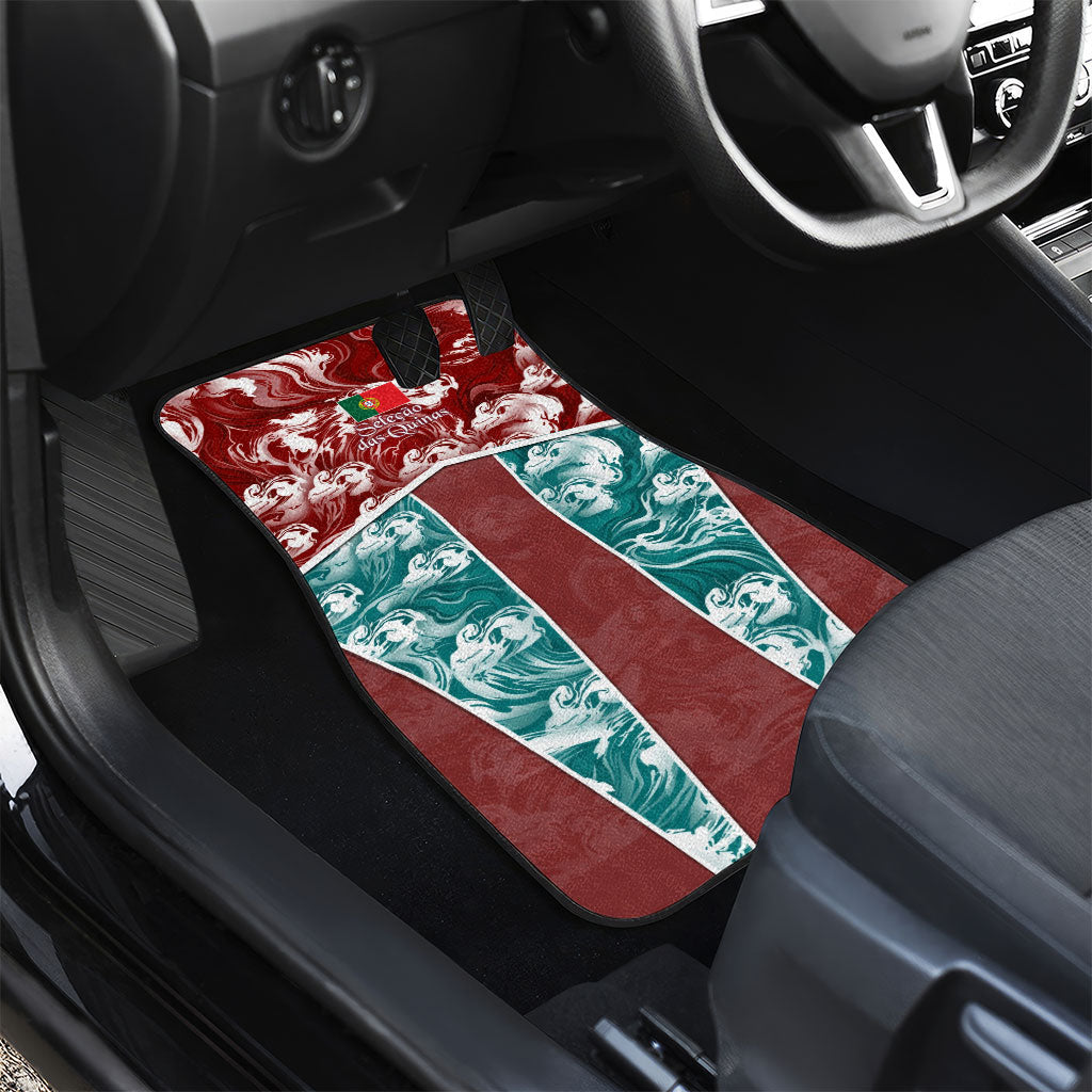 Portugal Football Car Mats Selecao das Quinas Rooster Mascot Ornate Marble Swirl