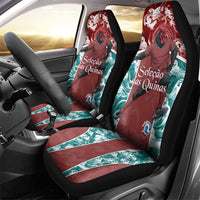 Portugal Football Car Seat Cover Selecao das Quinas Rooster Mascot Ornate Marble Swirl
