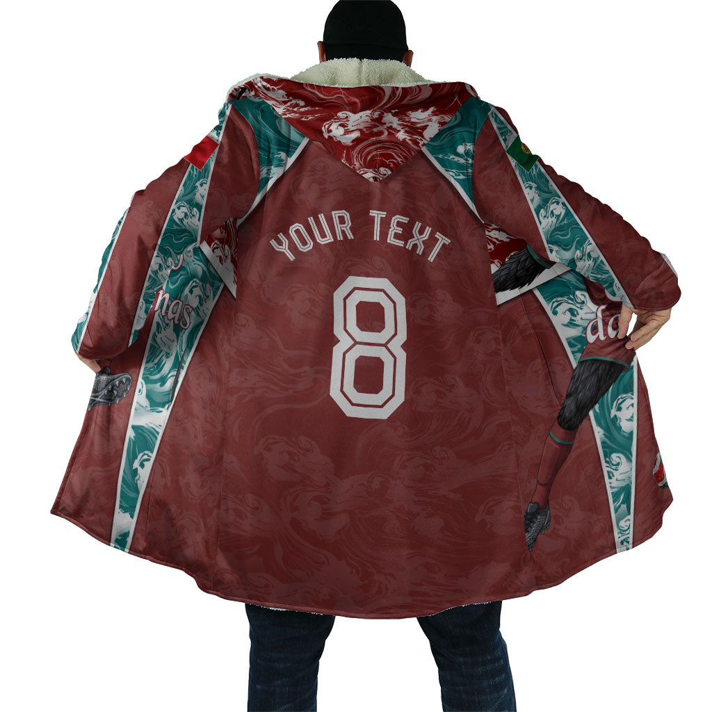 Personalized Portugal Football Cloak Selecao das Quinas Rooster Mascot Ornate Marble Swirl