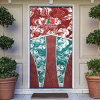 Portugal Football Door Cover Selecao das Quinas Rooster Mascot Ornate Marble Swirl