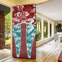 Portugal Football Door Cover Selecao das Quinas Rooster Mascot Ornate Marble Swirl