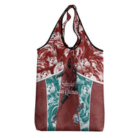Portugal Football Grocery Bag Selecao das Quinas Rooster Mascot Ornate Marble Swirl