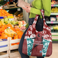 Portugal Football Grocery Bag Selecao das Quinas Rooster Mascot Ornate Marble Swirl