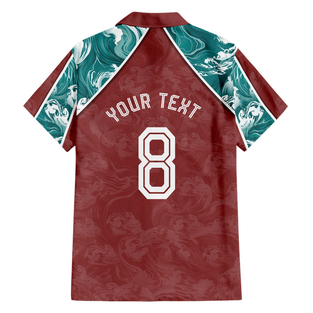 Personalized Portugal Football Hawaiian Shirt Selecao das Quinas Rooster Mascot Ornate Marble Swirl