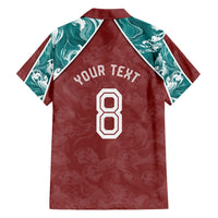 Personalized Portugal Football Hawaiian Shirt Selecao das Quinas Rooster Mascot Ornate Marble Swirl