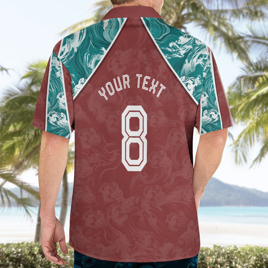 Personalized Portugal Football Hawaiian Shirt Selecao das Quinas Rooster Mascot Ornate Marble Swirl