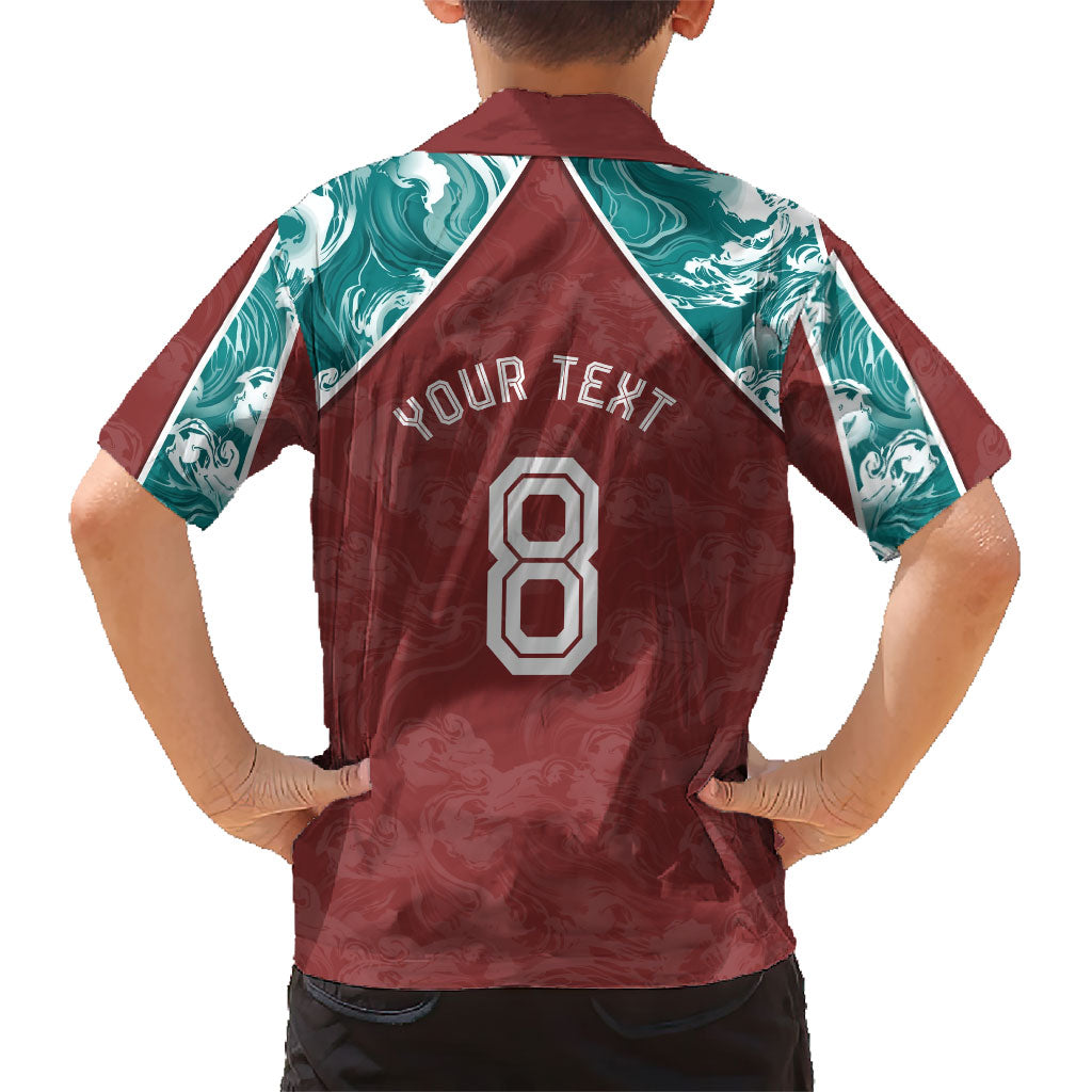 Personalized Portugal Football Hawaiian Shirt Selecao das Quinas Rooster Mascot Ornate Marble Swirl