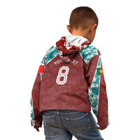 Personalized Portugal Football Kid Hoodie Selecao das Quinas Rooster Mascot Ornate Marble Swirl