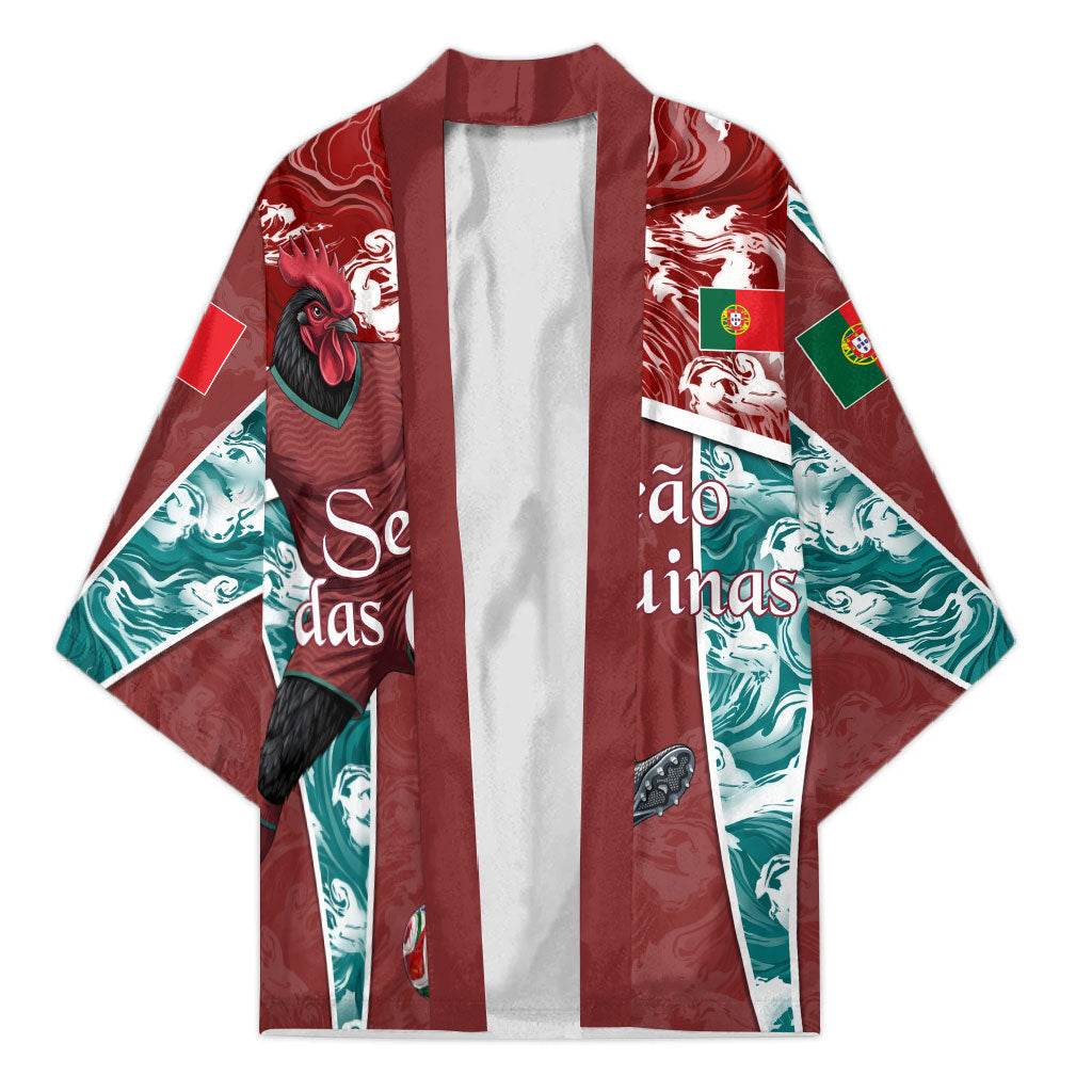 Personalized Portugal Football Kimono Selecao das Quinas Rooster Mascot Ornate Marble Swirl