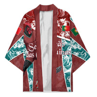 Personalized Portugal Football Kimono Selecao das Quinas Rooster Mascot Ornate Marble Swirl