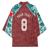 Personalized Portugal Football Kimono Selecao das Quinas Rooster Mascot Ornate Marble Swirl