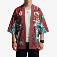 Personalized Portugal Football Kimono Selecao das Quinas Rooster Mascot Ornate Marble Swirl