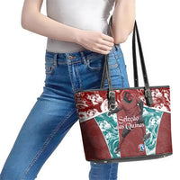 Portugal Football Leather Tote Bag Selecao das Quinas Rooster Mascot Ornate Marble Swirl