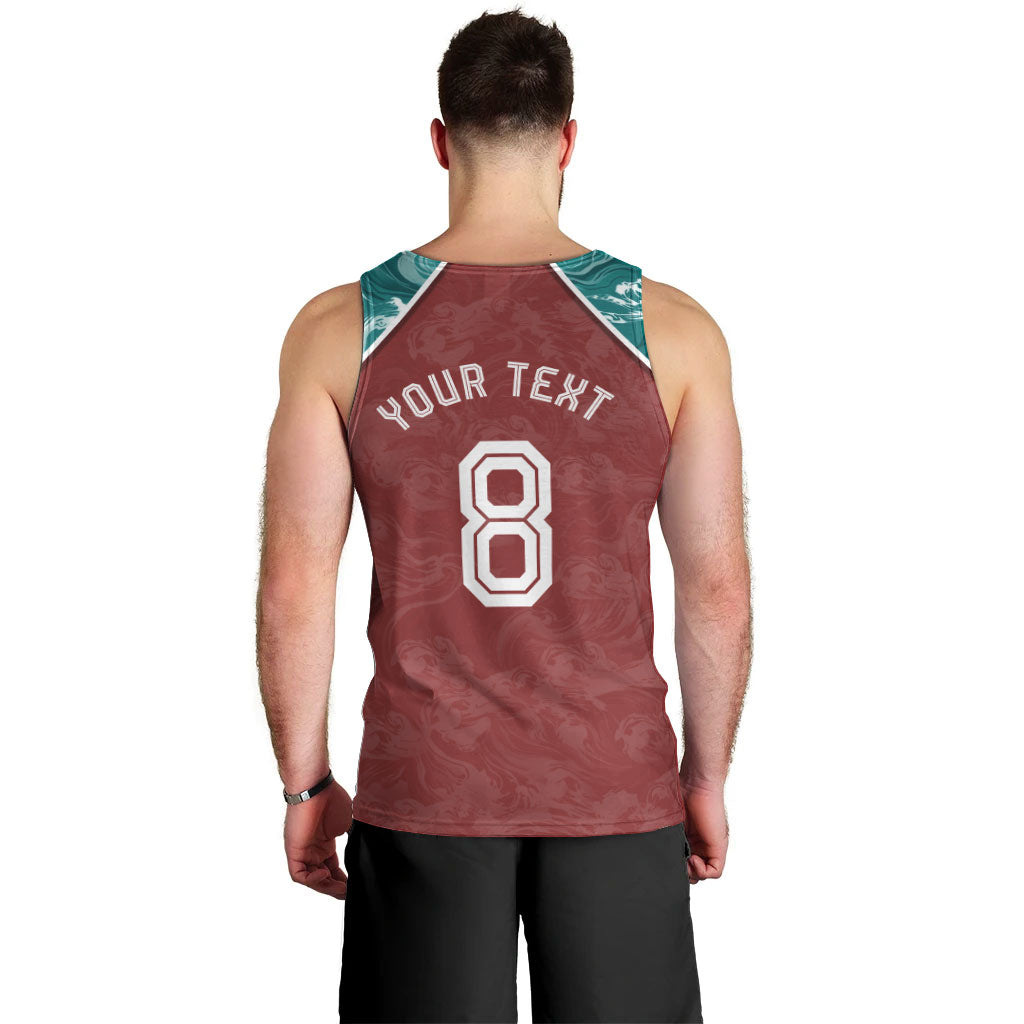 Personalized Portugal Football Men Tank Top Selecao das Quinas Rooster Mascot Ornate Marble Swirl