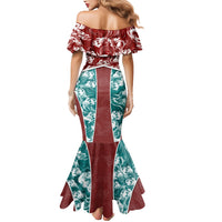 Portugal Football Mermaid Dress Selecao das Quinas Rooster Mascot Ornate Marble Swirl