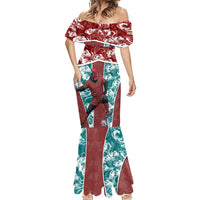 Portugal Football Mermaid Dress Selecao das Quinas Rooster Mascot Ornate Marble Swirl