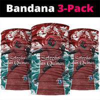 Portugal Football Neck Gaiter Selecao das Quinas Rooster Mascot Ornate Marble Swirl
