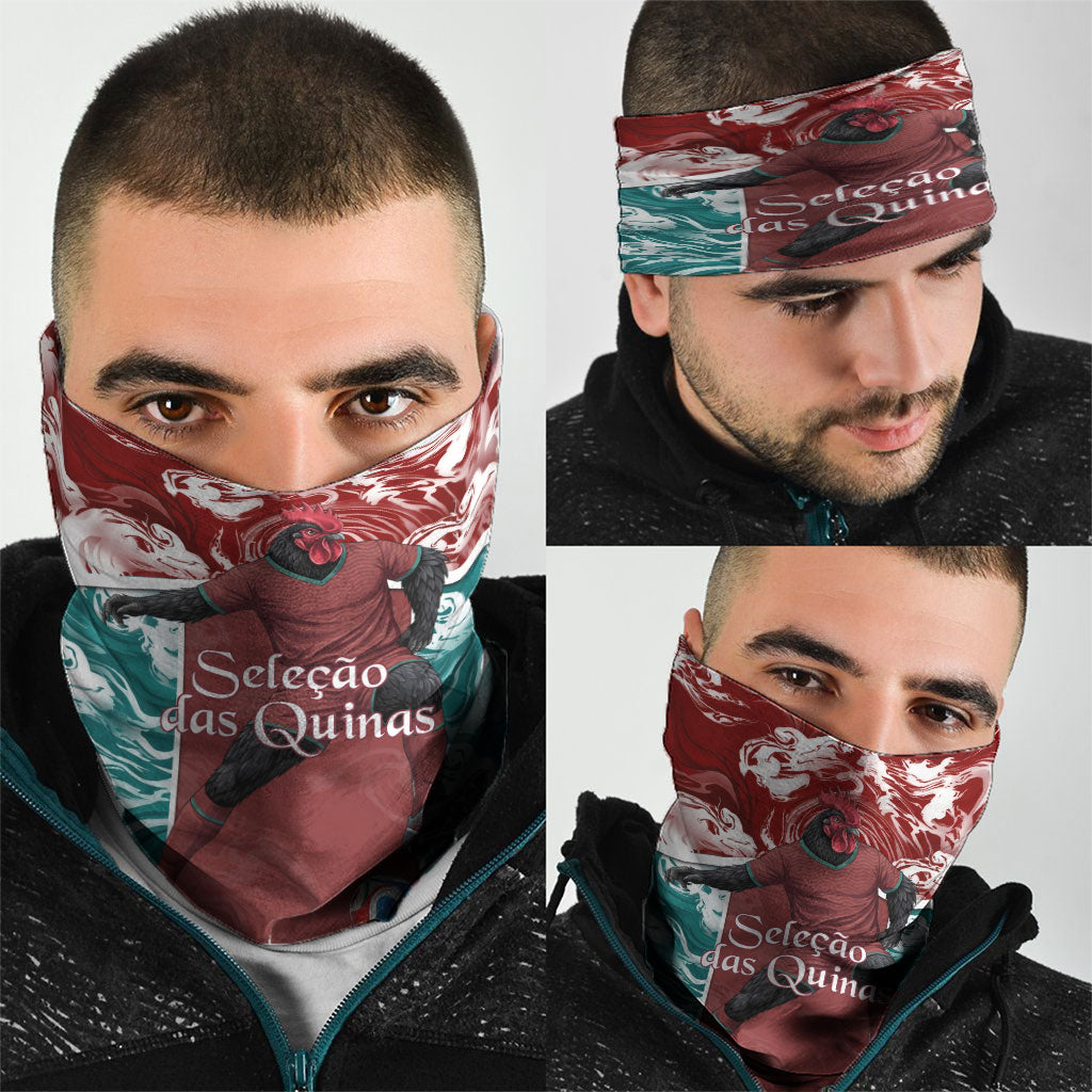 Portugal Football Neck Gaiter Selecao das Quinas Rooster Mascot Ornate Marble Swirl