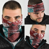 Portugal Football Neck Gaiter Selecao das Quinas Rooster Mascot Ornate Marble Swirl
