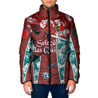 Personalized Portugal Football Padded Jacket Selecao das Quinas Rooster Mascot Ornate Marble Swirl