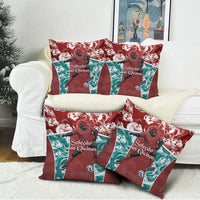 Portugal Football Pillow Cover Selecao das Quinas Rooster Mascot Ornate Marble Swirl