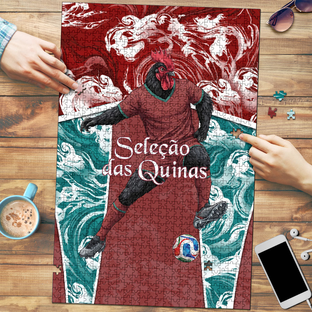 Portugal Football Puzzle Selecao das Quinas Rooster Mascot Ornate Marble Swirl