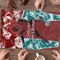 Portugal Football Puzzle Selecao das Quinas Rooster Mascot Ornate Marble Swirl