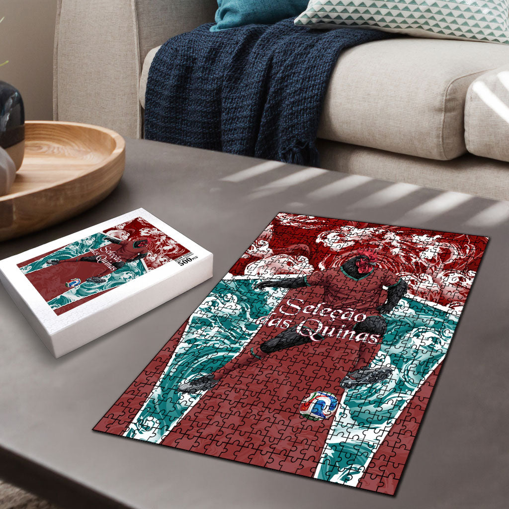 Portugal Football Puzzle Selecao das Quinas Rooster Mascot Ornate Marble Swirl