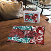 Portugal Football Puzzle Selecao das Quinas Rooster Mascot Ornate Marble Swirl