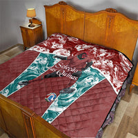 Portugal Football Quilt Selecao das Quinas Rooster Mascot Ornate Marble Swirl
