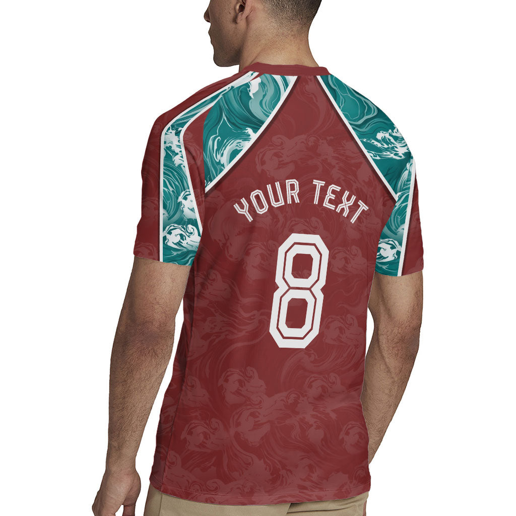 Personalized Portugal Football Rugby Jersey Selecao das Quinas Rooster Mascot Ornate Marble Swirl