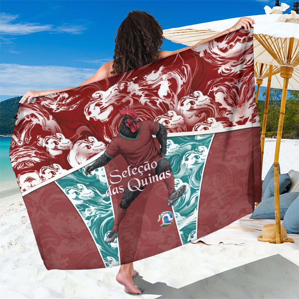 Portugal Football Sarong Selecao das Quinas Rooster Mascot Ornate Marble Swirl