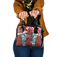 Portugal Football Shoulder Handbag Selecao das Quinas Rooster Mascot Ornate Marble Swirl