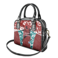 Portugal Football Shoulder Handbag Selecao das Quinas Rooster Mascot Ornate Marble Swirl