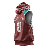 Personalized Portugal Football Sleeveless Hoodie Selecao das Quinas Rooster Mascot Ornate Marble Swirl