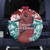 Portugal Football Spare Tire Cover Selecao das Quinas Rooster Mascot Ornate Marble Swirl