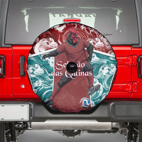 Portugal Football Spare Tire Cover Selecao das Quinas Rooster Mascot Ornate Marble Swirl