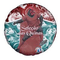 Portugal Football Spare Tire Cover Selecao das Quinas Rooster Mascot Ornate Marble Swirl