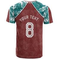 Personalized Portugal Football T Shirt Selecao das Quinas Rooster Mascot Ornate Marble Swirl