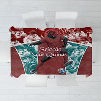 Portugal Football Tablecloth Selecao das Quinas Rooster Mascot Ornate Marble Swirl