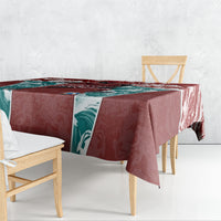 Portugal Football Tablecloth Selecao das Quinas Rooster Mascot Ornate Marble Swirl