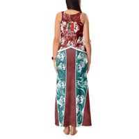 Portugal Football Tank Maxi Dress Selecao das Quinas Rooster Mascot Ornate Marble Swirl
