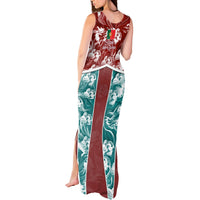 Portugal Football Tank Maxi Dress Selecao das Quinas Rooster Mascot Ornate Marble Swirl