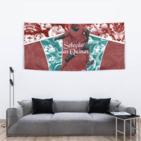 Portugal Football Tapestry Selecao das Quinas Rooster Mascot Ornate Marble Swirl