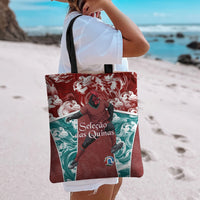 Portugal Football Tote Bag Selecao das Quinas Rooster Mascot Ornate Marble Swirl