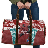 Portugal Football Travel Bag Selecao das Quinas Rooster Mascot Ornate Marble Swirl