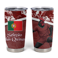 Portugal Football Tumbler Cup Selecao das Quinas Rooster Mascot Ornate Marble Swirl
